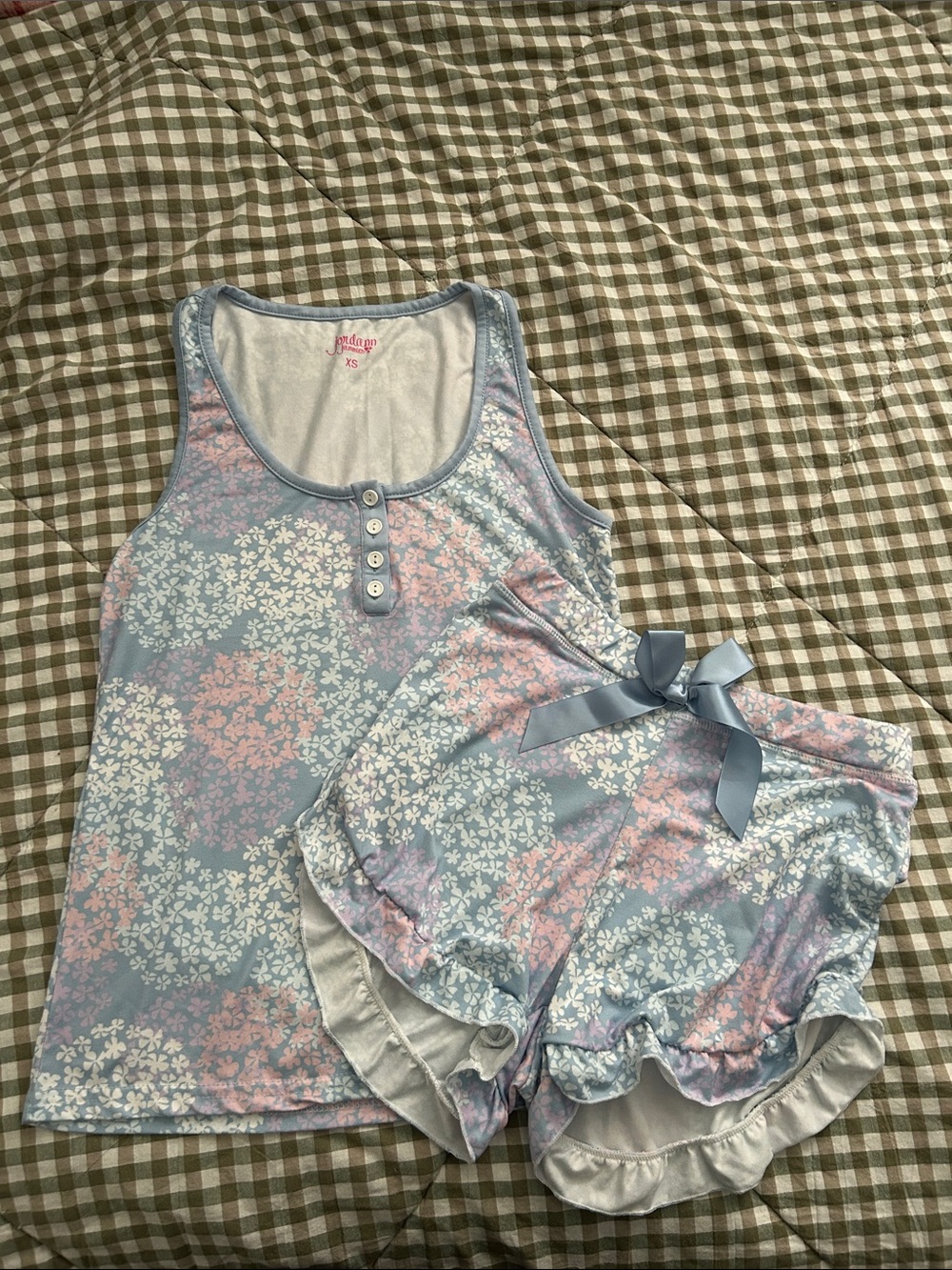 NWOT jordann jammies Women's Pastel Floral Tank & Short Sleep Set